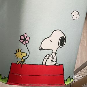 Peanuts Tag on Light Blue Plush with Small White Snoopy Accent